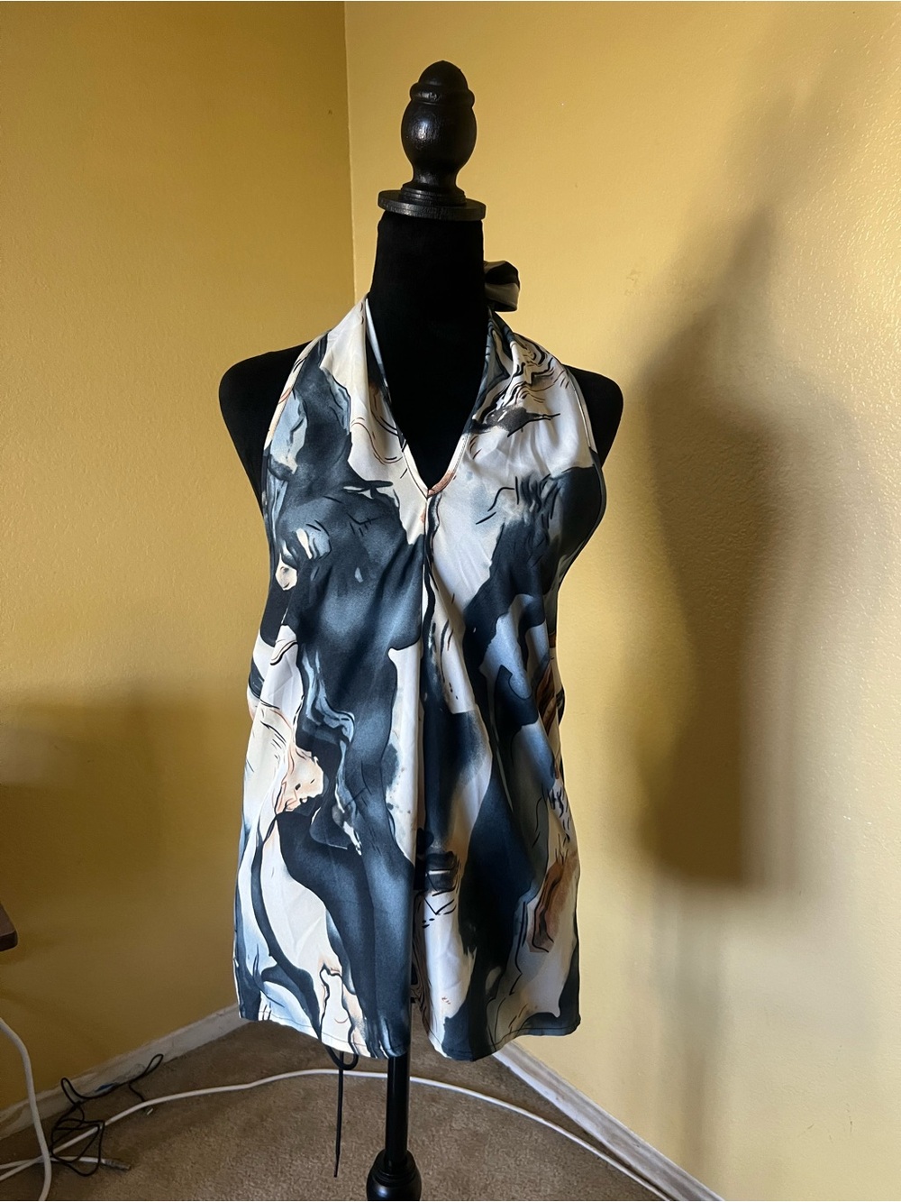 Blue Marble Halter Tie-Back Top (NEW TO TAG)